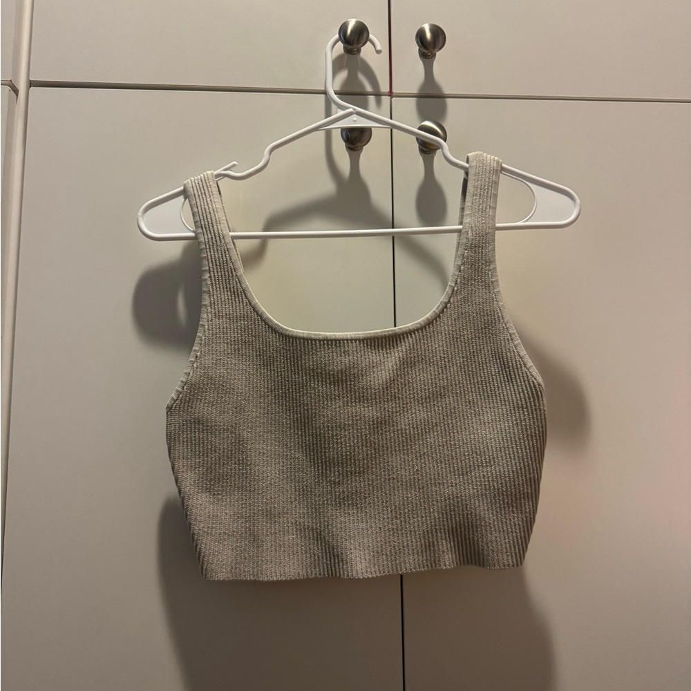 Aritzia Babaton Sculpt Knit Squareneck Cropped Tank Top
